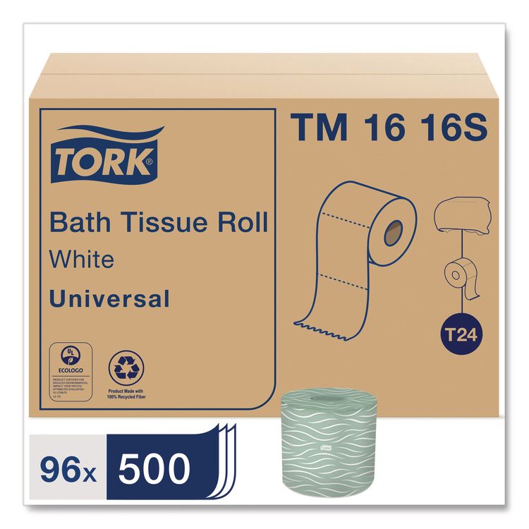 Universal Bath Tissue, Septic Safe, 2-Ply, White, 500 Sheets/Roll, 96 Rolls/Carton