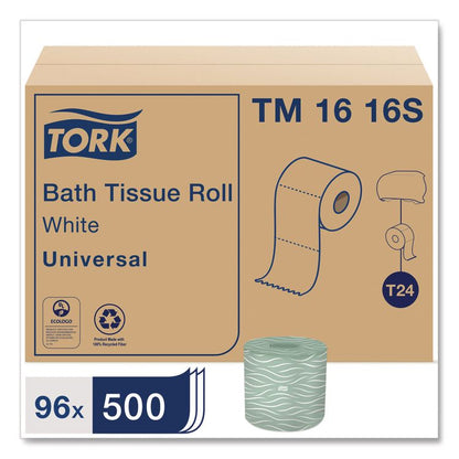 Universal Bath Tissue, Septic Safe, 2-Ply, White, 500 Sheets/Roll, 96 Rolls/Carton
