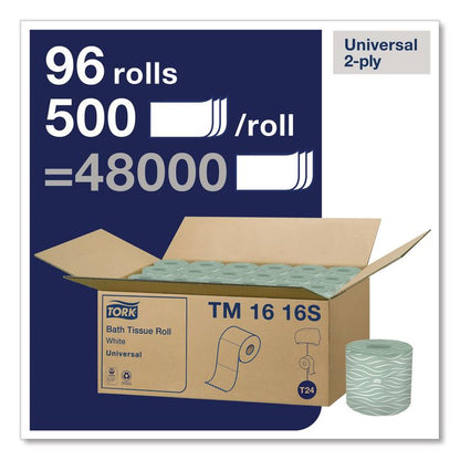 Universal Bath Tissue, Septic Safe, 2-Ply, White, 500 Sheets/Roll, 96 Rolls/Carton