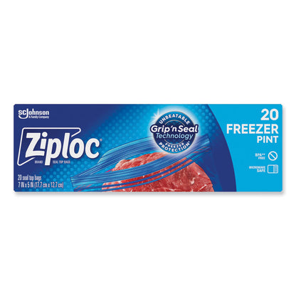 Zipper Freezer Bags, 16 oz, 2.7 mil, 7" x 5", Clear, 240/Carton