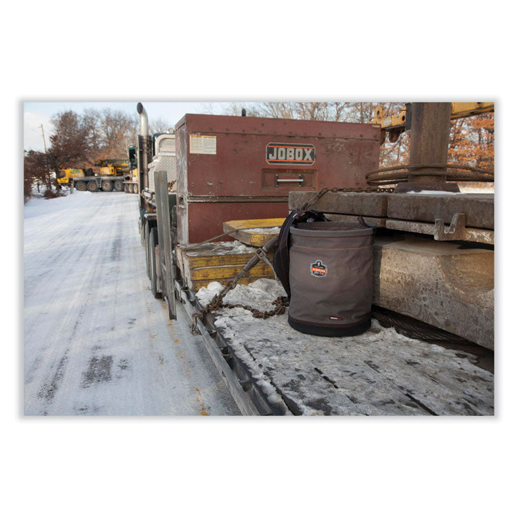 Arsenal 5945T Extra-Large Swiveling Carabiner Canvas Hoist Bucket and Top, 150 lb, Gray