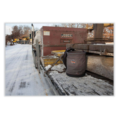 Arsenal 5945T Extra-Large Swiveling Carabiner Canvas Hoist Bucket and Top, 150 lb, Gray