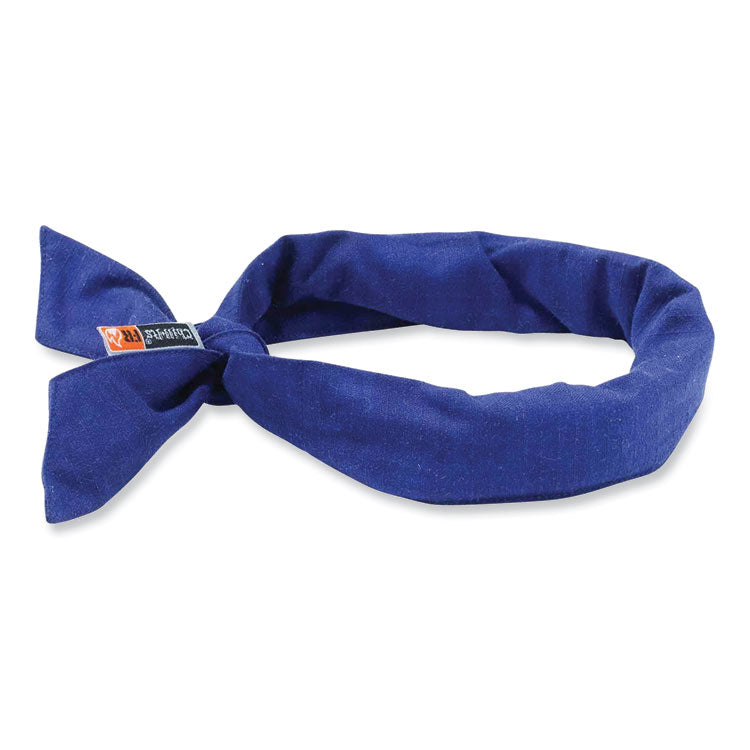 Chill-Its 6700FR Fire Resistant Cooling Tie Bandana Headband, Modacrylic Cotton/Polymers, One Size Fits Most, Blue
