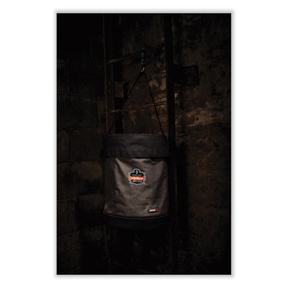 Arsenal 5940T Swiveling Carabiner Canvas Hoist Bucket and Top, 150 lb, Gray