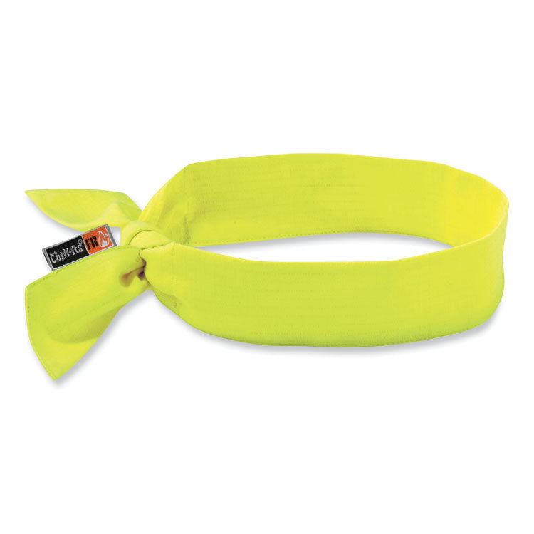 Chill-Its 6700FR Fire Resistant Cooling Tie Bandana Headband, Modacrylic Cotton/Polymers, One Size Fits Most, Lime
