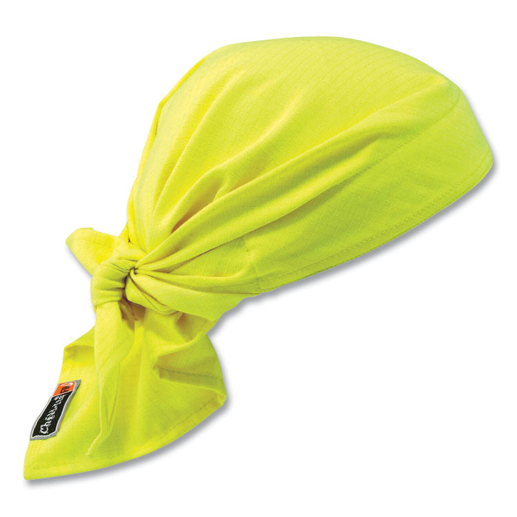 Chill-Its 6710FR Fire Resistant Cooling Tie Bandana Triangle Hat, Modacrylic Cotton/Polymers, One Size Fits Most, Lime