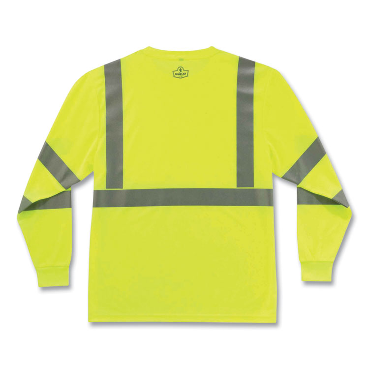 GloWear 8391 Class 3 Hi-Vis Long Sleeve Shirt, 3X-Large, Lime