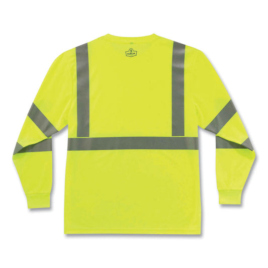 GloWear 8391 Class 3 Hi-Vis Long Sleeve Shirt, 3X-Large, Lime