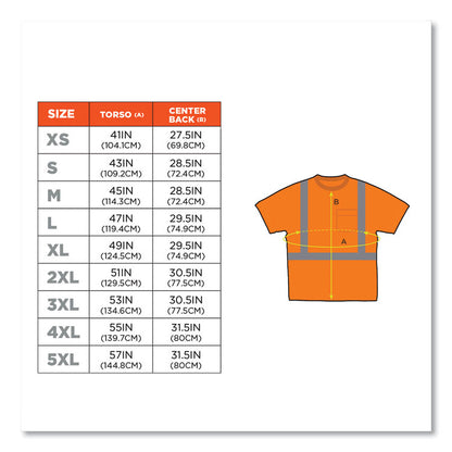 GloWear 8289 Class 2 Hi-Vis T-Shirt, Orange, X-Small