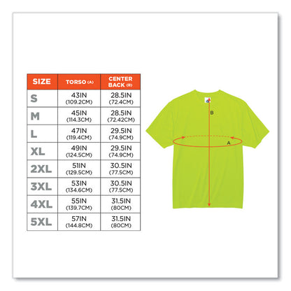 GloWear 8089 Non-Certified Hi-Vis T-Shirt, X-Large, Lime
