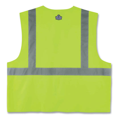 GloWear 8225HL Class 2 Standard Solid Hook and Loop Vest, Polyester, Lime, 4X-Large/5X-Large