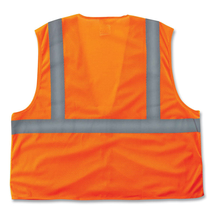 GloWear 8205Z Class 2 Super Economy Mesh Vest, Polyester, Orange, Small/Medium