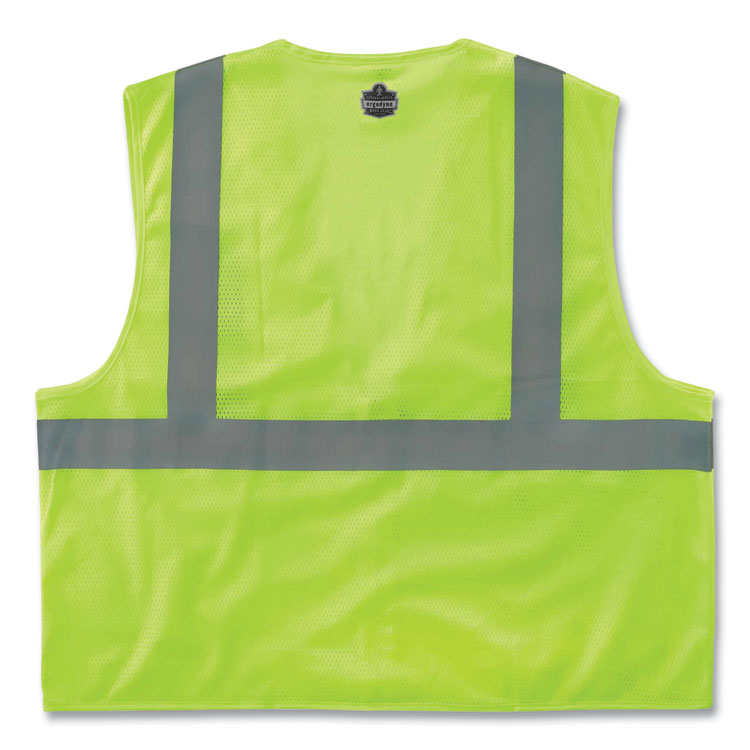 GloWear 8210Z Class 2 Economy Mesh Vest, Polyester, Lime, Small/Medium