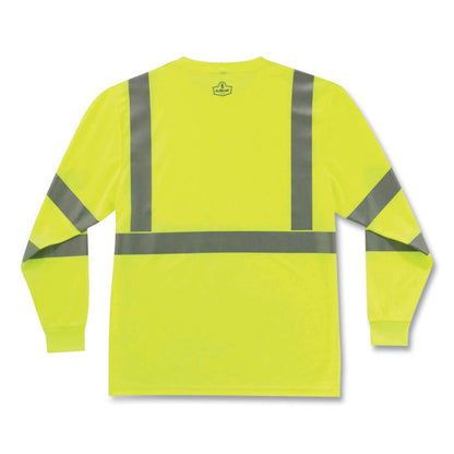 GloWear 8391 Class 3 Hi-Vis Long Sleeve Shirt, 5X-Large, Lime