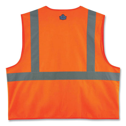 GloWear 8225Z Class 2 Standard Solid Vest, Polyester, Orange, 4X-Large/5X-Large