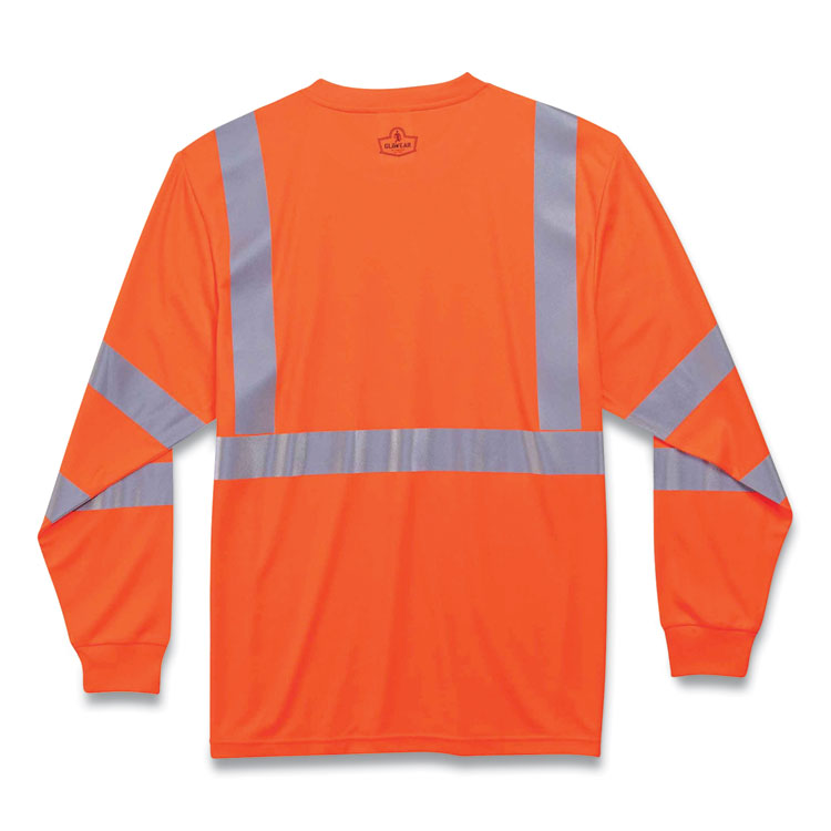 GloWear 8391 Class 3 Hi-Vis Long Sleeve Shirt, Large, Orange