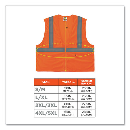 GloWear 8205Z Class 2 Super Economy Mesh Vest, Polyester, Orange, 2X-Large/3X-Large