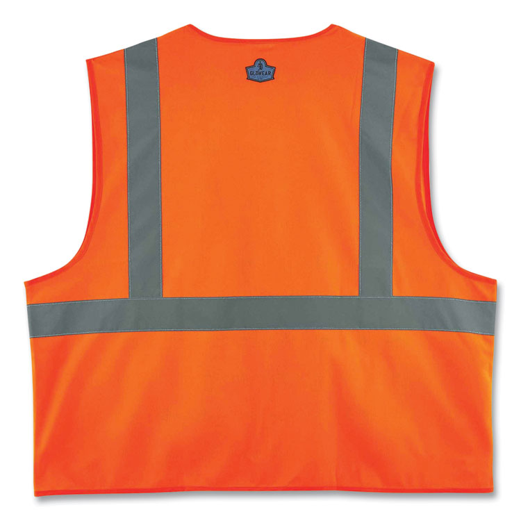 GloWear 8225Z Class 2 Standard Solid Vest, Polyester, Orange, Large/X-Large
