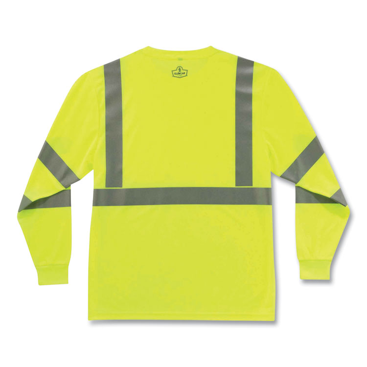 GloWear 8391 Class 3 Hi-Vis Long Sleeve Shirt, Small, Lime