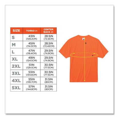 GloWear 8089 Non-Certified Hi-Vis T-Shirt, X-Large, Orange