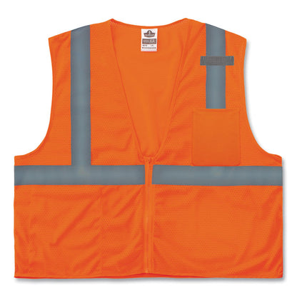 GloWear 8210Z Class 2 Economy Mesh Vest, Polyester, Orange, X-Small