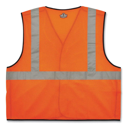 GloWear 8216BA Class 2 Breakaway Mesh ID Holder Vest, Polyester, 2X-Large/3X-Large, Orange