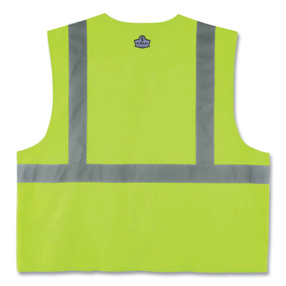 GloWear 8225HL Class 2 Standard Solid Hook and Loop Vest, Polyester, Lime, Small/Medium