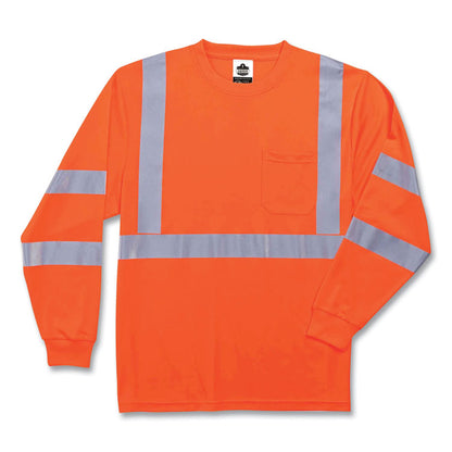 GloWear 8391 Class 3 Hi-Vis Long Sleeve Shirt, Small, Orange