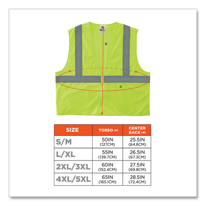 GloWear 8205Z Class 2 Super Economy Mesh Vest, Polyester, Lime, 2X-Large/3X-Large