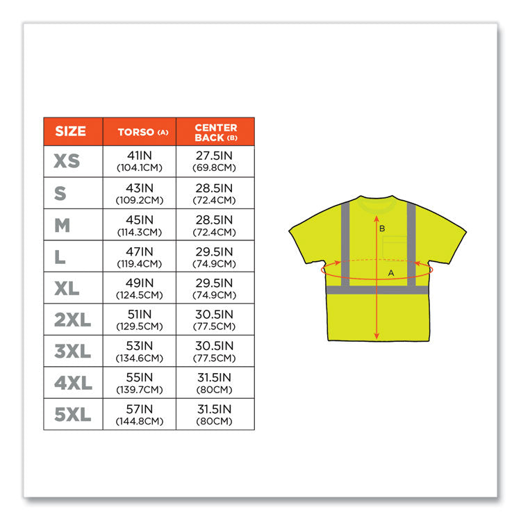 GloWear 8289 Class 2 Hi-Vis T-Shirt, Lime, Medium