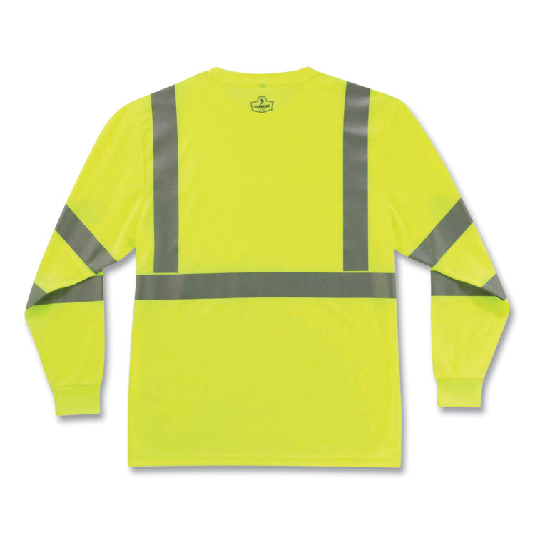 GloWear 8391 Class 3 Hi-Vis Long Sleeve Shirt, X-Large, Lime