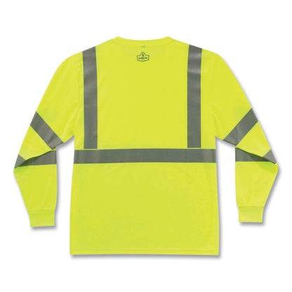 GloWear 8391 Class 3 Hi-Vis Long Sleeve Shirt, X-Large, Lime