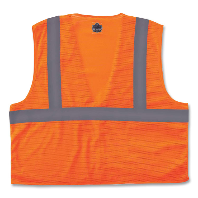 GloWear 8210Z Class 2 Economy Mesh Vest, Polyester, Orange, Small/Medium