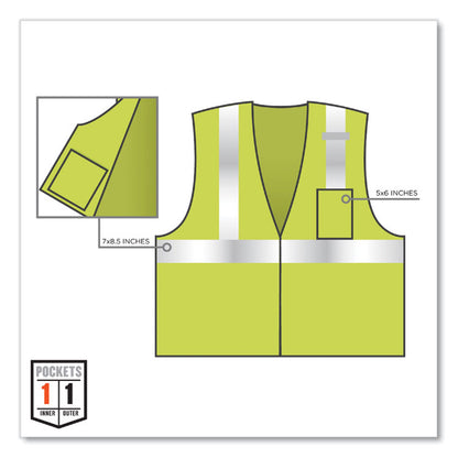 GloWear 8210Z Class 2 Economy Mesh Vest, Polyester, Lime, 4X-Large/5X-Large