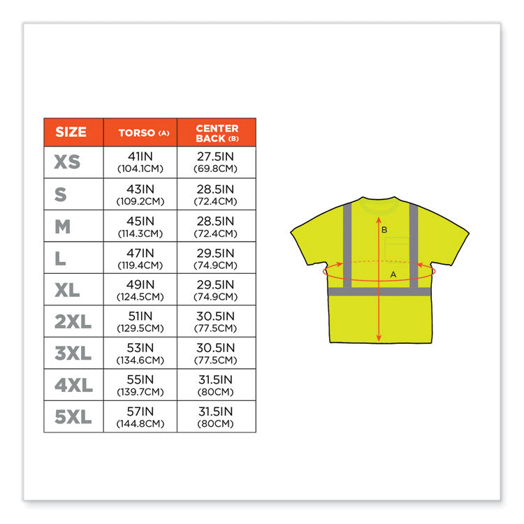 GloWear 8289 Class 2 Hi-Vis T-Shirt, Lime, Small