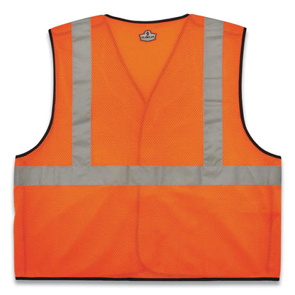 GloWear 8216BA Class 2 Breakaway Mesh ID Holder Vest, Polyester, Small/Medium, Orange