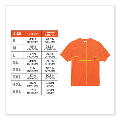 GloWear 8089 Non-Certified Hi-Vis T-Shirt, Large, Orange