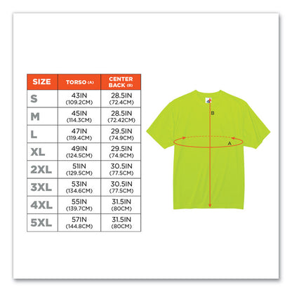 GloWear 8089 Non-Certified Hi-Vis T-Shirt, 5X-Large, Lime