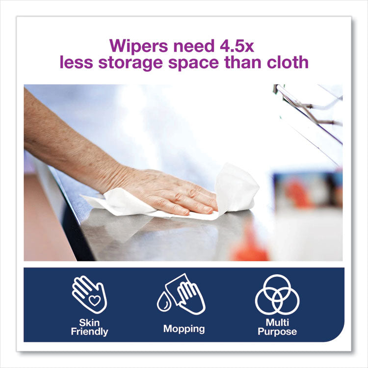 Paper Wiper Plus, 9.8 x 15.2, White, 300/Roll, 2 Rolls/Carton