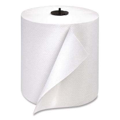 Paper Wiper Roll Towel, 1-Ply, 7.68" x 1,150 ft, White, 4 Rolls/Carton