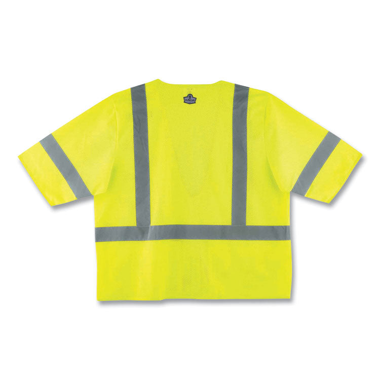 GloWear 8320Z Class 3 Standard Zipper Vest, Polyester, Small/Medium, Lime