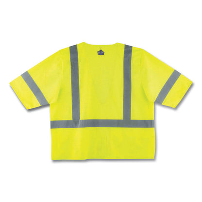 GloWear 8320Z Class 3 Standard Zipper Vest, Polyester, Large/X-Large, Lime