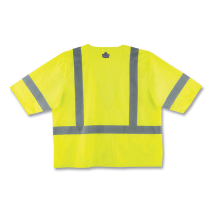 GloWear 8320Z Class 3 Standard Zipper Vest, Polyester, 4X-Large/5X-Large, Lime