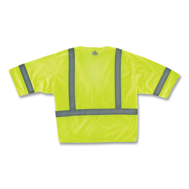 GloWear 8310HL Class 3 Economy Hook and Loop Vest, Polyester, 4X-Large/5X-Large, Lime