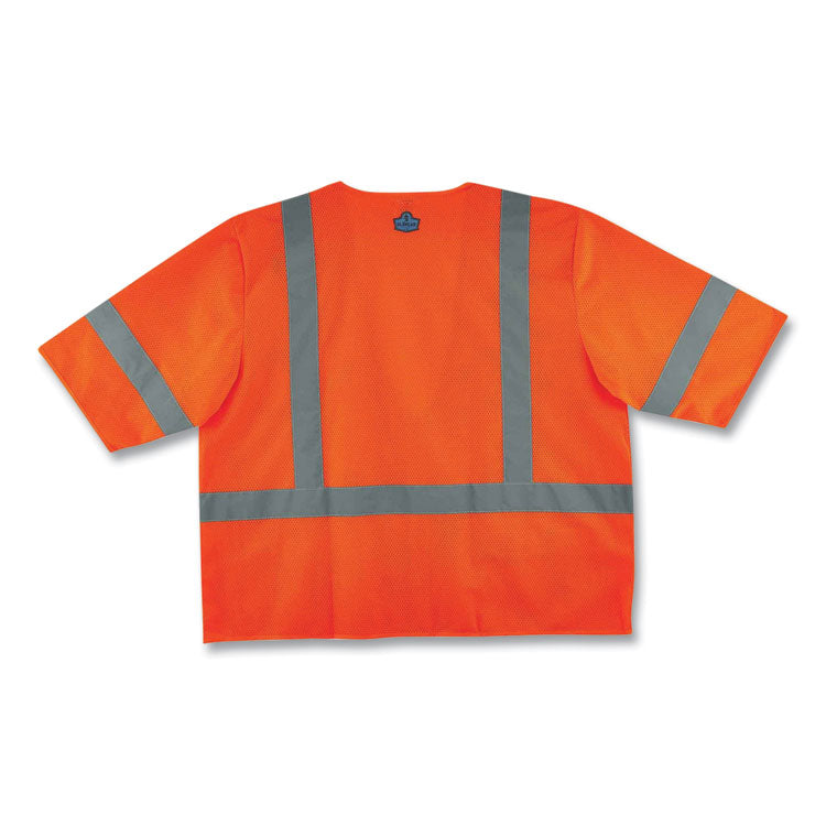 GloWear 8320Z Class 3 Standard Zipper Vest, Polyester, Small/Medium, Orange
