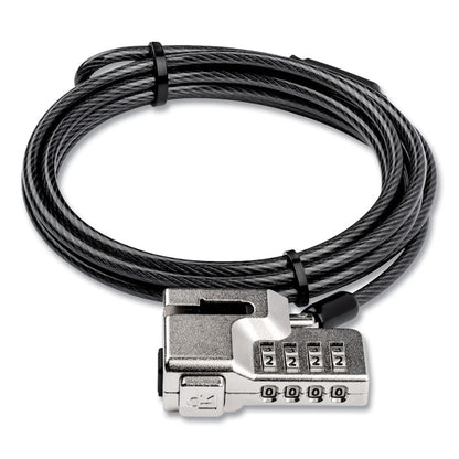 5340016952547, SKILCRAFT Kensington Combination Computer Lock, 6 ft, Black/Silver