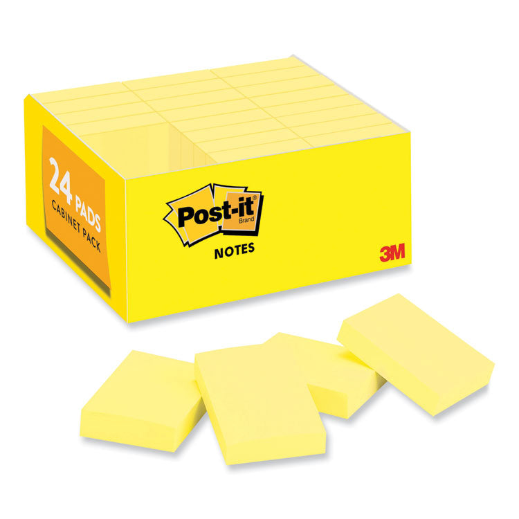 Original Pads in Canary Yellow, 1.38" x 1.88", Value Pack, 100 Sheets/Pad, 24 Pads/Pack