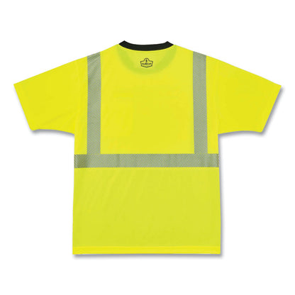 GloWear 8280BK Class 2 Performance T-Shirt with Black Bottom, Small, Lime