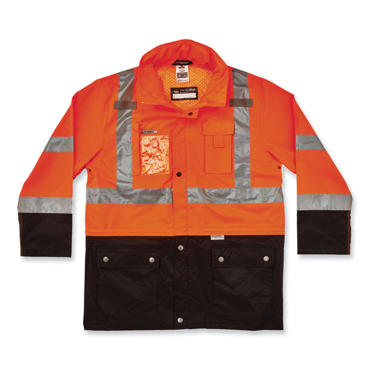 GloWear 8386 Class 3 Hi-Vis Outer Shell Jacket, Polyester, 5X-Large, Orange