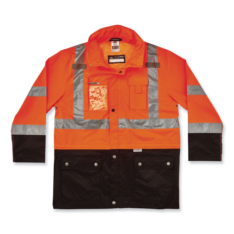 GloWear 8386 Class 3 Hi-Vis Outer Shell Jacket, Polyester, 3X-Large, Orange